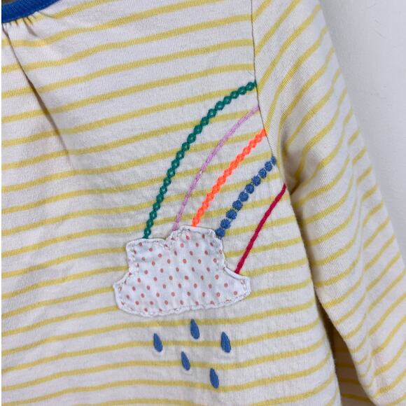 Mini Boden Yellow Striped Rainbow Applique Tunic 2-3 - Picture 3 of 6